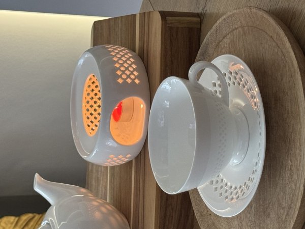 Ceramiczny DZBANEK 1L ZAPARZACZ do herbaty SITKO + PODGRZEWACZ ZESTAW