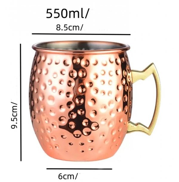 KUBEK stalowy MOSKOW MULE młotkowany kufel do piwa drinków na lody desery
