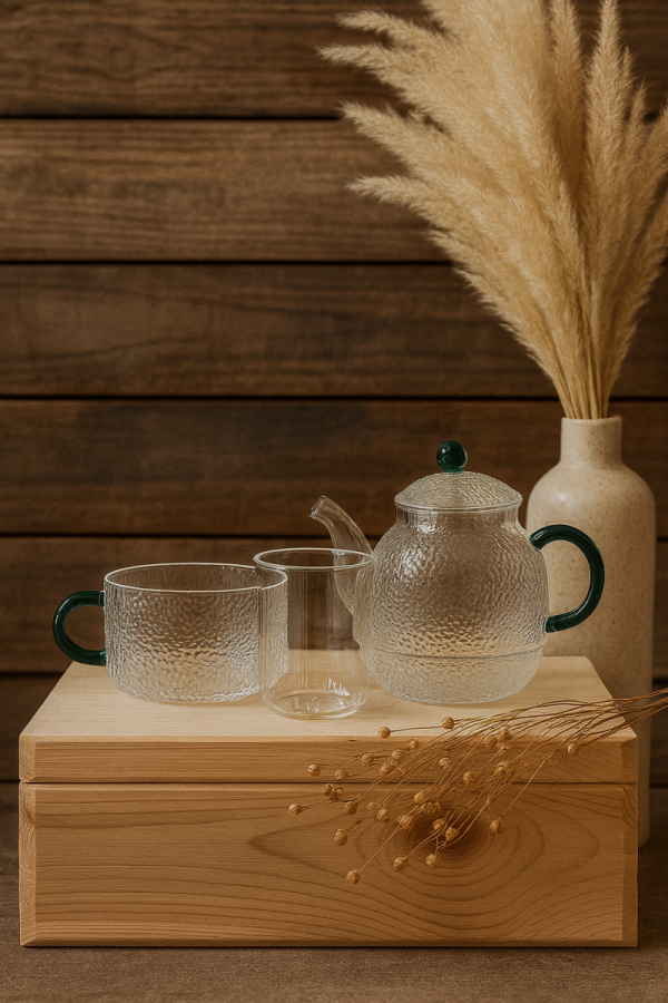 CZAJNIK ZAPARZACZ dzbanek z FILIŻANKĄ ZESTAW DO HERBATY 0,5L na prezent