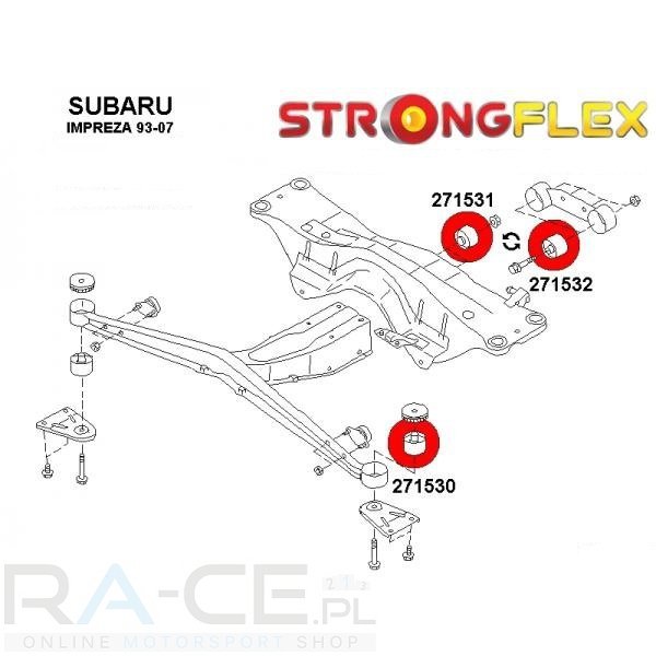Zestaw tulei mocowania tylnego dyferencjału, GC8 Subaru