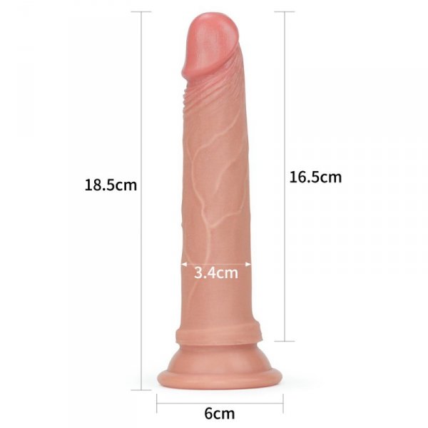 DILDO 7&#039;&#039; DUAL LAYERED PLATINUM SILICONE COCK