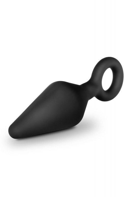BLUSH ANAL ADVENTURES PLATINUM SILICONE LOOP PLUG MEDIUM BLACK
