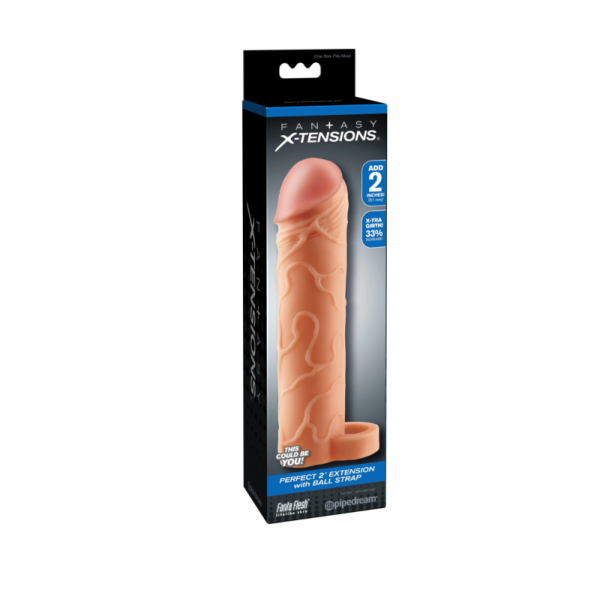 Nakładka na penisa Pipedream Fantasy X-tensions Perfect 2&quot; Extension with Ball Strap Light