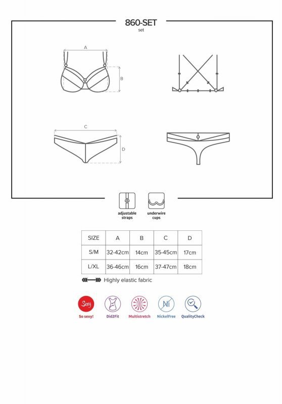 Obsessive 860-SET-2 komplet biały L/XL