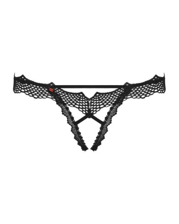 Bravelle stringi otwarte czarne  S/M Obsessive