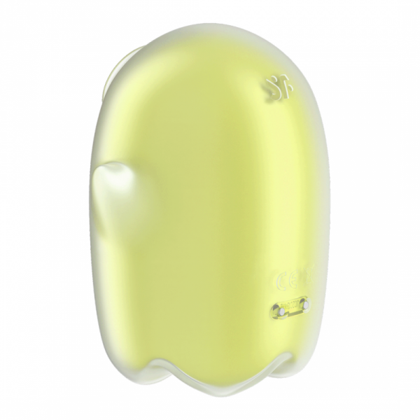 Satisfyer Glowing Ghost - świecący w ciemności podwójny wibrator pulsacyjny - żółty