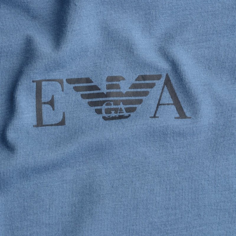 Emporio Armani t-shirt koszulka męska niebieska crew-neck 