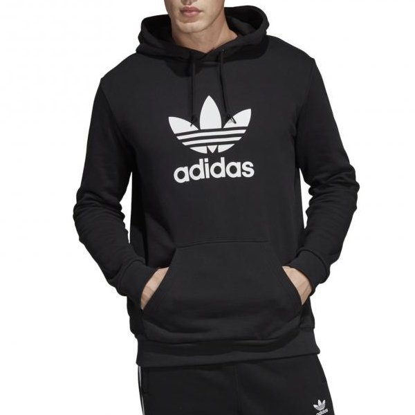 Adidas Originals Trefoil czarna męska bluza z kapturem DT7964