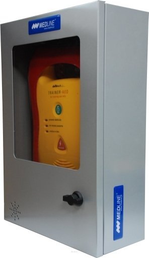 Szafka metalowa na defibrylator Lifeline AED z alarmem akustycznym	