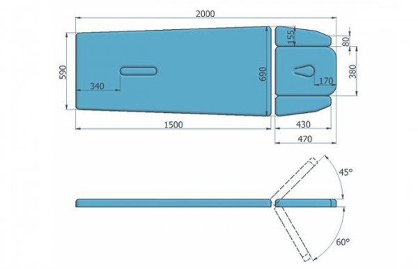 Stół rehabilitacyjny 2-częściowy hydrauliczny JSR 2H