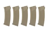 SA S-Mag - Zestaw 5 magazynków Hi-cap na 430 kulek do AK - TAN 