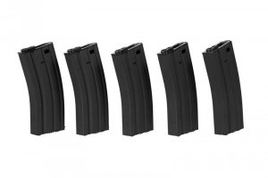 Specna Arms - Zestaw 5 magazynków Hi-Cap do M4 - czarny