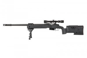 Specna Arms - Replika SA-S03 z lunetą i dwójnogiem - czarna