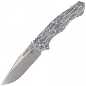 Nóż Bestech Keen II Black White Damascus G10 / Titanium, Stonewash / Satin CPM S35VN by Koens Craft (BT2301C)