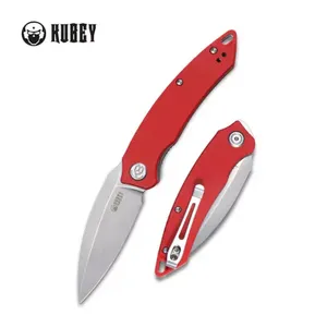 Nóż Kubey Knife Leaf Red G10, Bead Blasted AUS-10 by Tiguass (KU333F)