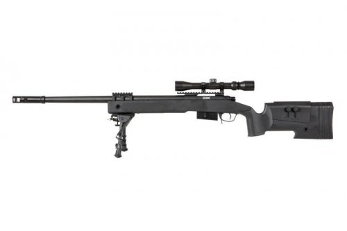 Specna Arms - Replika SA-S03 z lunetą i dwójnogiem - czarna