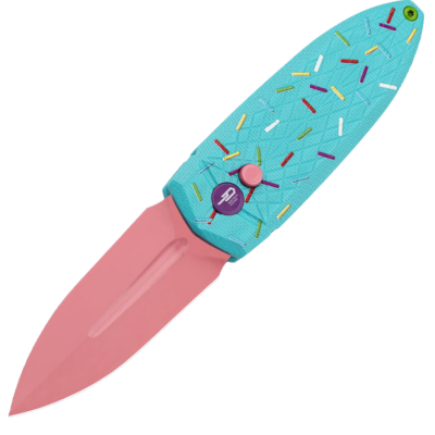Nóż składany Bestech Ququ Blue Printed Sprinkle Pattern G10, Pink 14C28N by Gogo (BG57C-1)