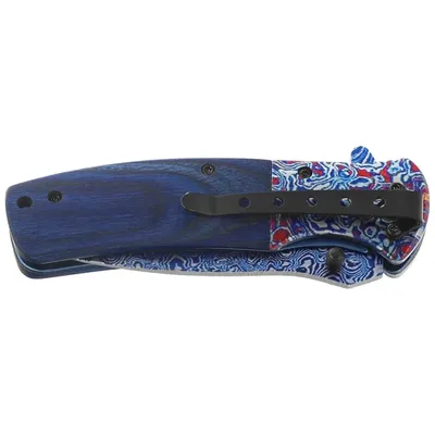 Nóż składany Martinez Albainox Blue Wood/Steel, 3D 3Cr13Mov (18911)