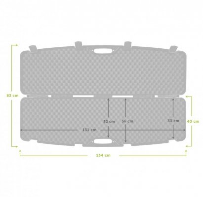 Kufer na broń Megaline 130x35x12cm czarny z klamrami