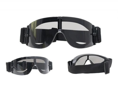 Gogle typu X800 3ls (smoke/clear/yellow) - Black