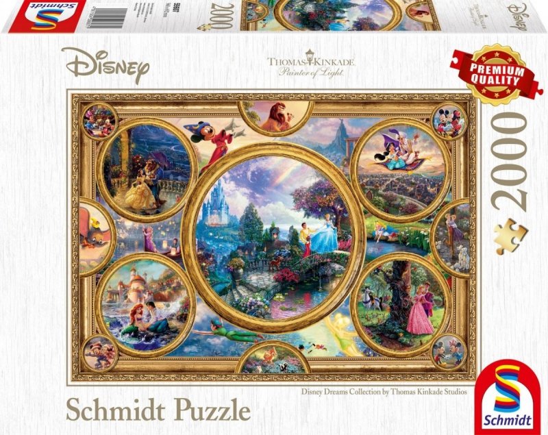 Puzzle 2000 Schmidt 59607 Thomas Kinkade - Bohaterowie Bajek Disneya - Disney
