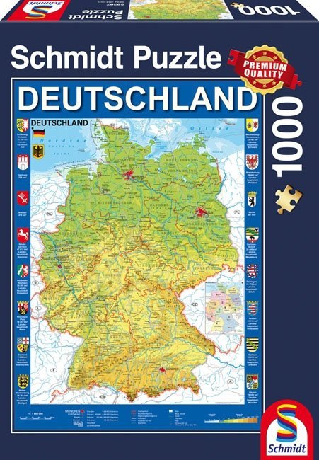Puzzle 1000 Schmidt 58287 Mapa Niemiec