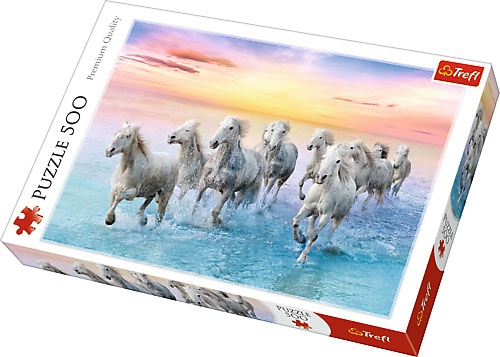 Puzzle 500 Trefl 37289 Białe Konie w Galopie