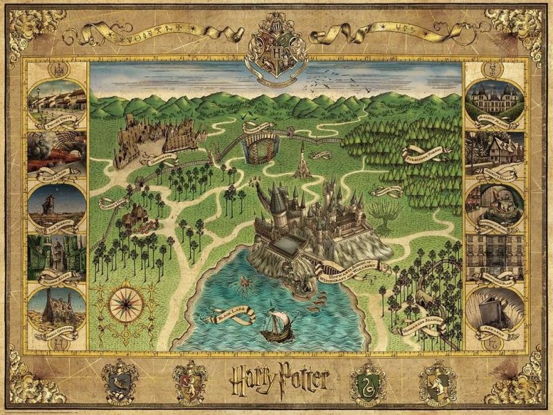 Puzzle 1500 Ravensburger 165995 Mapa Harryego Pottera - Hogwart