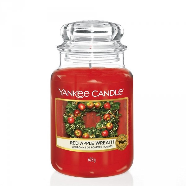 Yankee Candle Świeca zapachowa duży słój Red Apple Wreath 623g (P1)