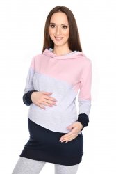 Wygodna bluza ciążowa i do karmienia Tiffany 9094 róż/melanż 
