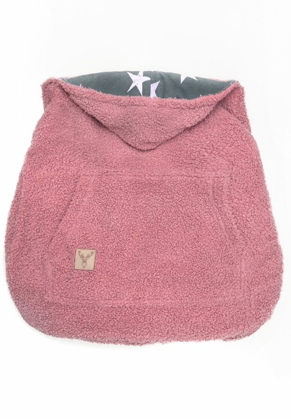 MijaCulture - ciepła osłonka baranek / miś / polar TEDDY uniwersalna do nosidełka, chusty dla niemowląt M025 brudny róż