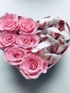  Box serce róże świeże, żywe i Raffaello