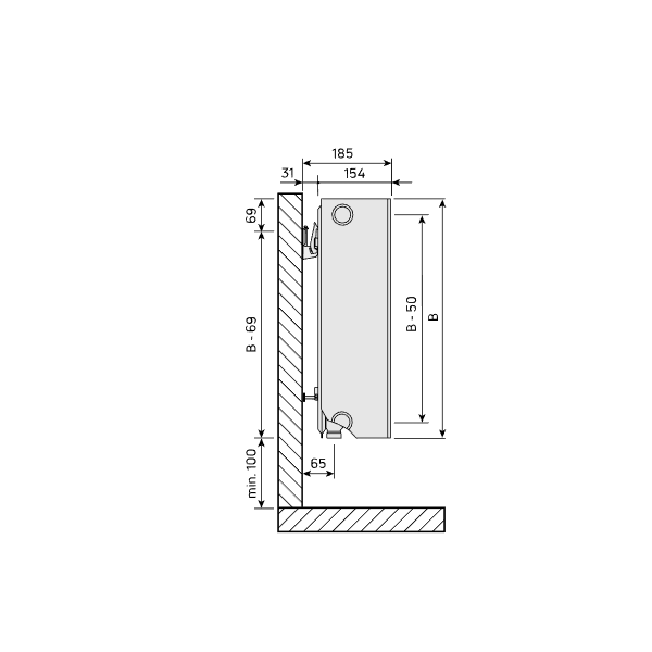 Purmo Plan Ventil Compact Flex FCVF33 900x1100