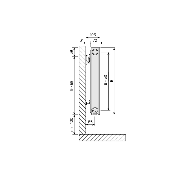 Purmo Plan Ventil Compact Flex FCVF21s 600x600