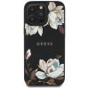 Guess Grained Printed Flower Pattern MagSafe - Etui do iPhone 16 Pro Max (czarny)