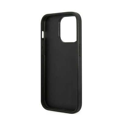 Guess Glitter Flakes Metal Logo Case – Etui iPhone 14 Pro (czarny)