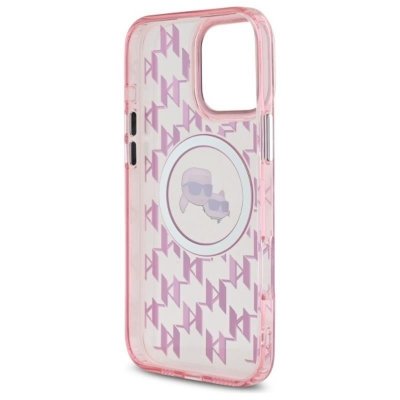 Karl Lagerfeld IML Monogram Karl & Choupette Head MagSafe - Etui iPhone 16 Pro Max (różowy)