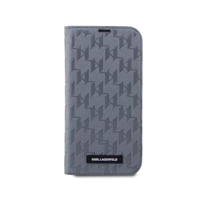 Karl Lagerfeld Booktype Saffiano Monogram - Etui iPhone 14 (Srebrny)