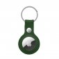 Crong Leather Case with Key Ring – Skórzane etui ochronne brelok do Apple AirTag (zielony) 