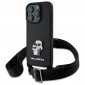 Karl Lagerfeld Saffiano Karl & Choupette Metal Pin CBDY Strap - Etui iPhone 16 Pro Max (czarny) 