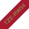 Taśma Brother TZE-RW54, złoty druk/red satin (czerwone wino) podkład, tekstylny, 4m, 24mm