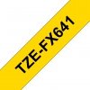Taśma Brother TZE-FX641. czarny druk/żółty podkład. laminowane. 8m. 18mm. flexibilnĂ­ TZEFX641