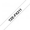 Taśma Brother TZE-FX211. czarny druk/biały podkład. laminowane. 8m. 6mm. flexibilnĂ­ TZEFX211
