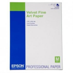 Epson Velvet Fine Art Paper, artystyczny papier, aksamitny, biały, A2, 260 g/m2, 25 szt., C13S042096, atrament