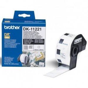 Brother etykiety papierowe 23mm x 23mm. biała. 1000 szt.. DK11221. do drukarek typu QL DK11221