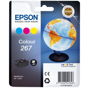 Epson oryginalny Wkład atramentowy / tusz T267 CMY 6.7ml  do WF-100W          200 str. C13T26704010