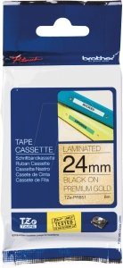 Taśma Brother TZE-PR851, czarny druk/złoty podkład, laminowane, 8m, 24mm TZEPR851