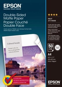 Epson Double-Sided Matte Paper, biała, 50, szt. szt., dwustronny druk, C13S041569, do drukarek atramentowych, 210x297mm (A4), A4,