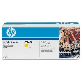 HP oryginalny toner CE742A. yellow. 7300s. HP Color LaserJet CP5225 CE742A