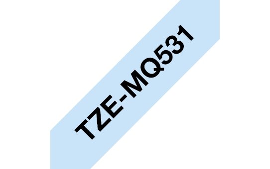 Taśma Brother TZE-MQ531, czarny druk/niebieski podkład, 4m, 12mm, pastelovĂ˝ podklad TZEMQ531